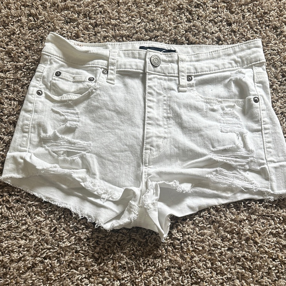 Aeropostale Vintage High Rise Shorty shorts size 4-white